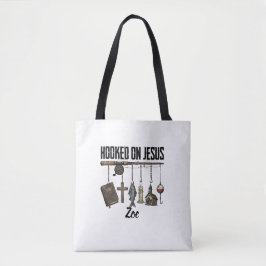 Hooked on Jesus Personalisierte Tragetasche