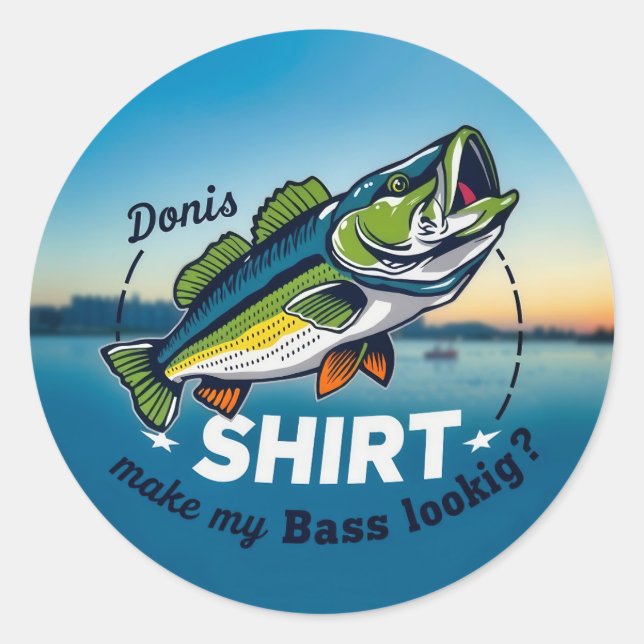 Hooked on Style: Donis' Bass Fishing Adventure  Runder Aufkleber (Vorderseite)