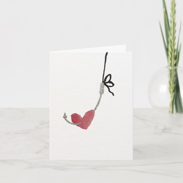 Hooked on You Valentine's Day Card Dankeskarte (Vorderseite)