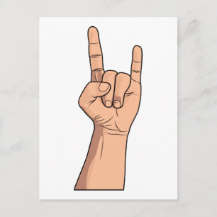 Hook'em Hand Sign Gesture Postkarte