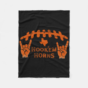 Hook'em Horns Football Schnürsenkel Texan Karte Vi Fleecedecke
