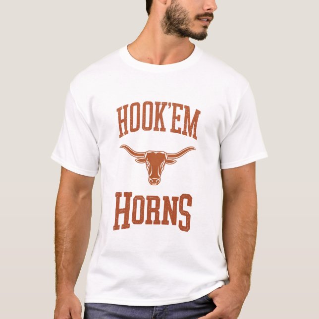 Hook'em Horns - Texas Bull Head with Longhorns T-Shirt (Vorderseite)