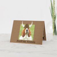 "Hook'em Hounds" Vatertagskarte mit Basset
