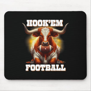 Hook'em State Of Texas Football Mit Haar Und Horn Mousepad