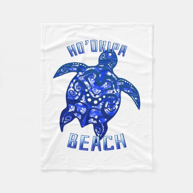 Ho'okipa Beach Hawaii Urlaub Tribal Turtle Fleecedecke (Vorderseite)