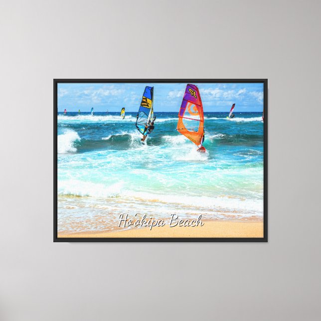 Ho'okipa Beach Windsurfer Leinwanddruck (Vorderseite)