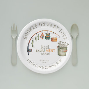 Hookoked on Baby Liebe Niedlich Rustic Baby Dusche Pappteller