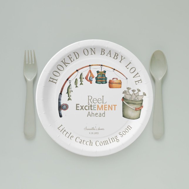 Hookoked on Baby Liebe Niedlich Rustic Baby Dusche Pappteller (Von Creator hochgeladen)