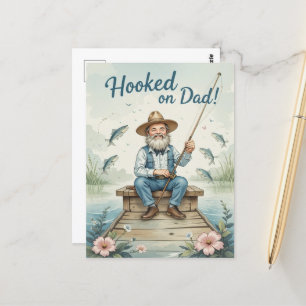 Hookokon auf Vater Fishing Fathers Day Funny Postkarte