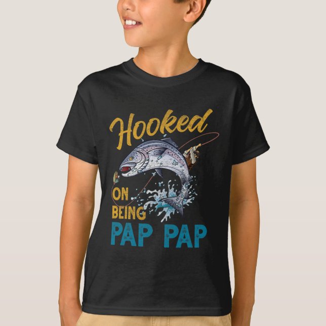 Hookon auf Pap Pap Funny Fishing Fathers Day T-Shirt (Vorderseite)