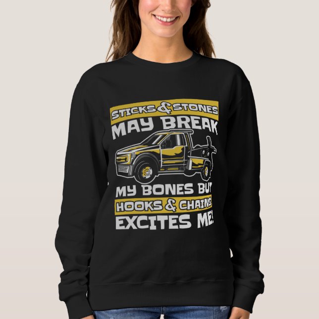 Hooks And Chains Excites Me Driver Operator Tow Tr Sweatshirt (Vorderseite)