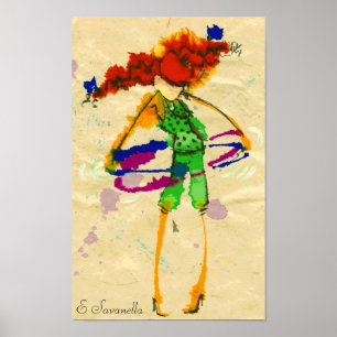 Hoola hoop Girl Poster
