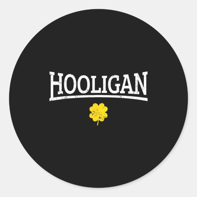 Hooligan Irish St. Patricks Day  Runder Aufkleber (Vorderseite)