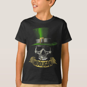 Hooligan-Totenkopf Lustiges Iri-T-Shirt T-Shirt
