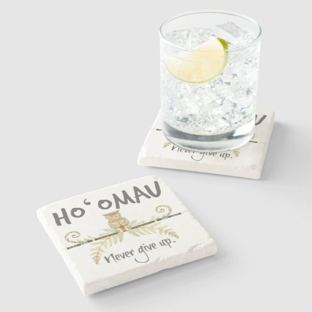 Ho'Omau Tiki Steinuntersetzer (Seitenansicht)