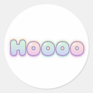 HOOOO Pastell-Blasenbuchstabe Süße Typografie Text Runder Aufkleber
