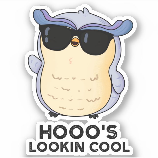 Hooos Cooler Funny Owl Pun Aufkleber (Vorderseite)