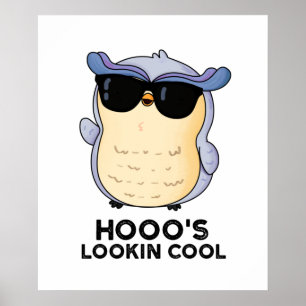 Hooos Cooler Funny Owl Pun Poster