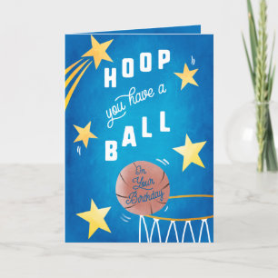 Hoop, du hast Ball Kids Basketball Geburtstagskart Feiertagskarte