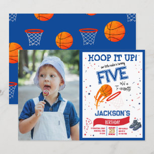 Hoop It Up Rookie Basketball Foto Geburtstag Einladung
