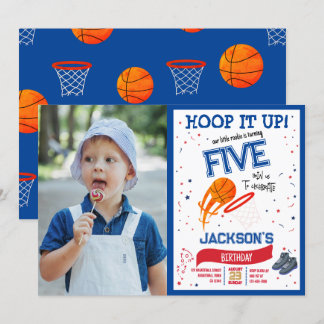 Hoop It Up Rookie Basketball Foto Geburtstag Einladung