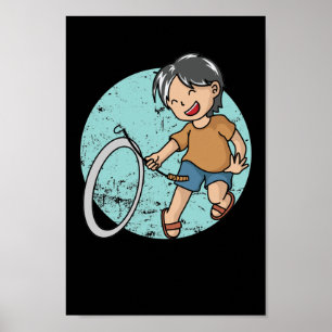 Hoop Rolling Hula-Hoop Reifenspiel Poster