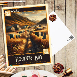 Hooper Bay, Alaska   Vintage Postkarte