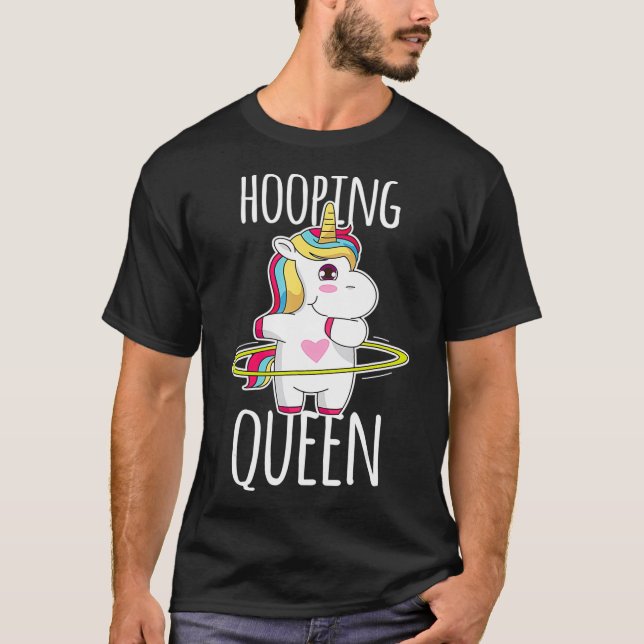 Hooping Queen Huller Hula Sport Einhorn Hulacorn T-Shirt (Vorderseite)