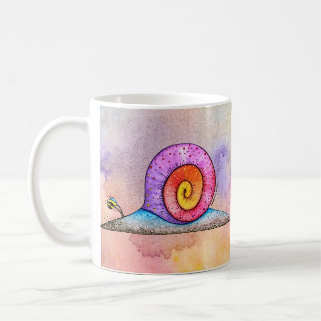 Hoopla-Schnecke auf Wasserfarbe Kaffeetasse (Links)