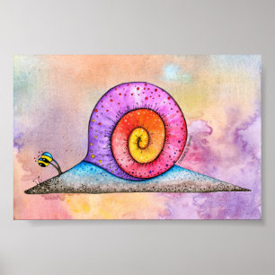 Hoopla Snail auf Aquarellplakaton Poster