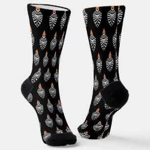 Hoopoe Bird Black and White Pattern Socken