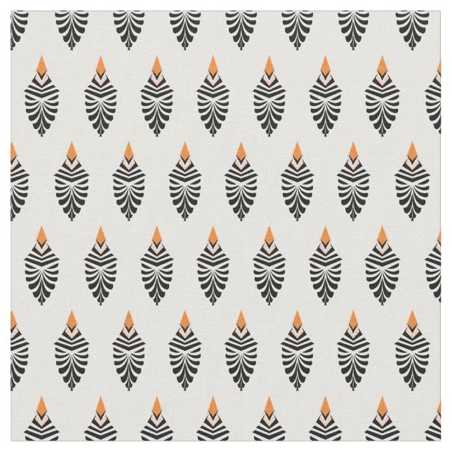 Hoopoe Bird Geometric Pattern auf Weiß Stoff (Nahaufnahme)