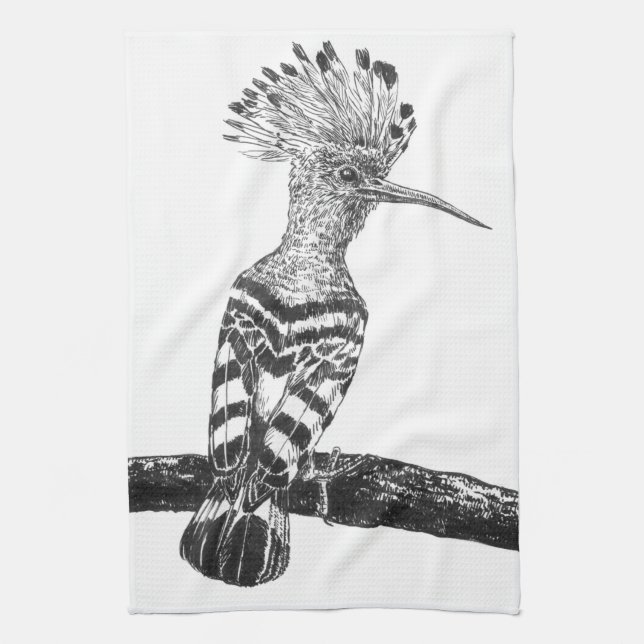 Hoopoe zeichnend geschirrtuch (Vertikal)