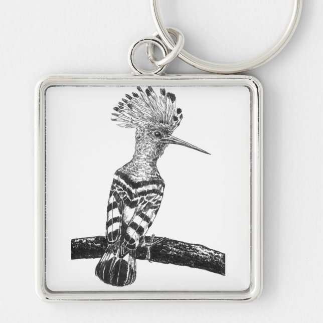 Hoopoe zeichnend schlüsselanhänger (Vorne)