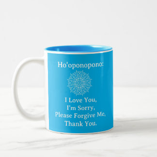Ho'oponopono Blue Mantra Gebet Mandala Zweifarbige Tasse