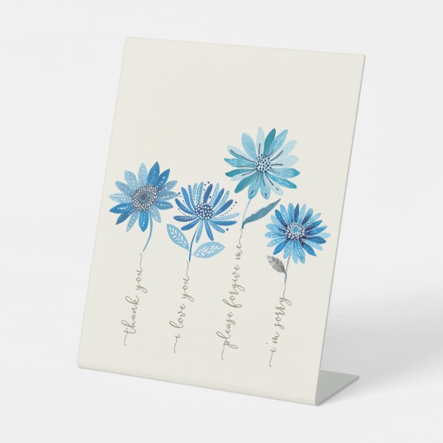 Ho'oponopono & Bohemisch Blue Blumen Sockelschild (Vorderseite)