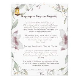 Ho'oponopono Gebet für Wohlstand Fotodruck