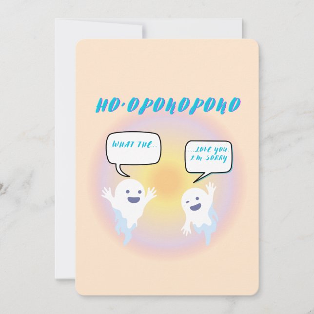 Ho'oponopono Ghosts Healing & Funny Two-Tone Einladung (Vorderseite)
