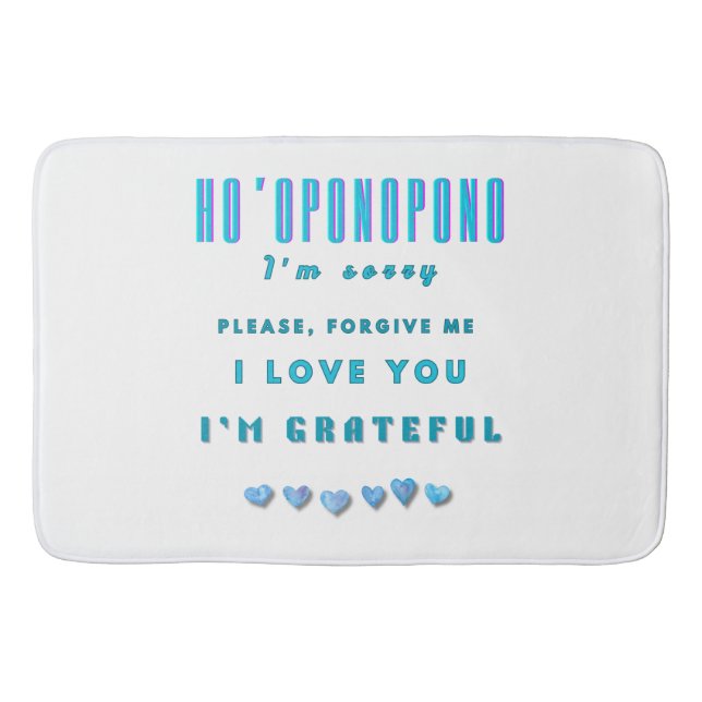 Ho'oponopono Healing Mantra - Light Blue Spiritual Badematte (Vorderseite)