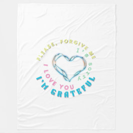 Ho'oponopono Healing Mantra - Light Blue Spiritual Fleecedecke