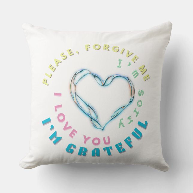 Ho'oponopono Healing Mantra - Light Blue Spiritual Kissen (Vorderseite)