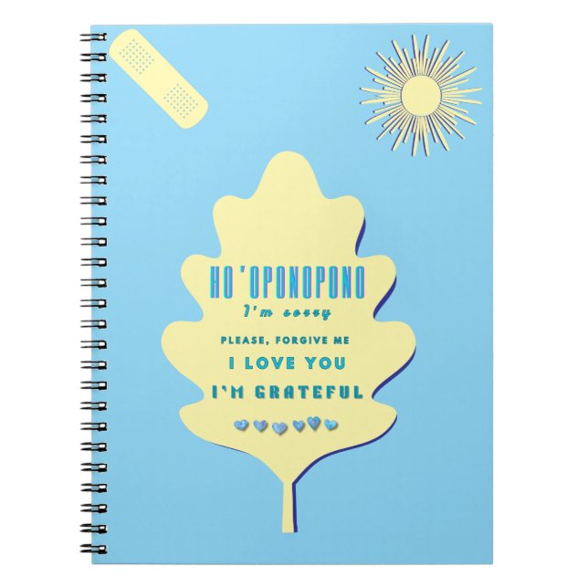 Ho'oponopono Healing Mantra - Light Blue Spiritual Notizblock (Vorderseite)