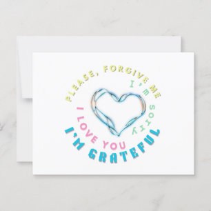 Ho'oponopono Healing Mantra - Light Blue Spiritual Postkarte