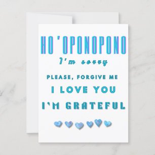 Ho'oponopono Healing Mantra - Light Blue Spiritual Postkarte