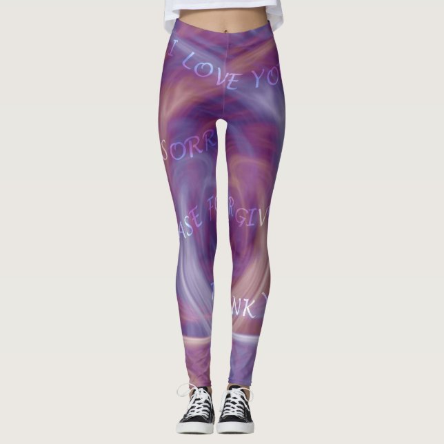 Ho'oponopono Lila Smoke Leggings (Vorderseite)