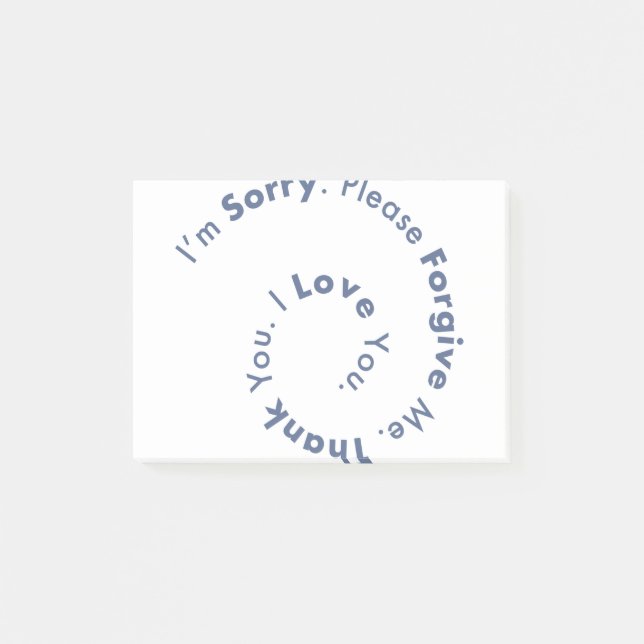 Ho'Oponopono Mantra Gebet Heilstrafen Post-it Klebezettel (Vorderseite)