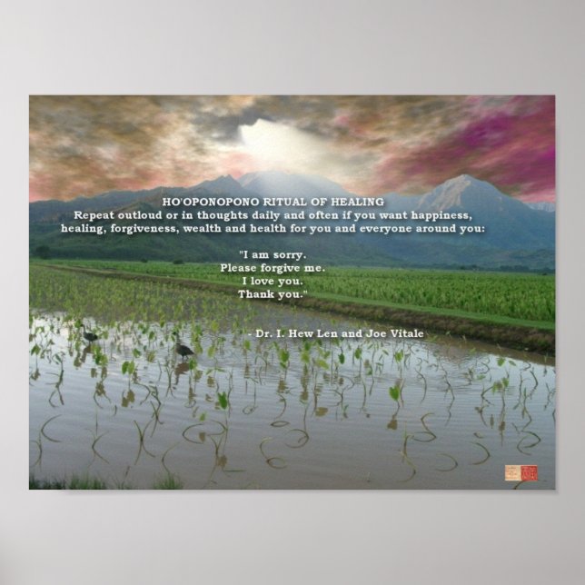 Ho'oponopono Ritual der Heilung Poster (Vorne)