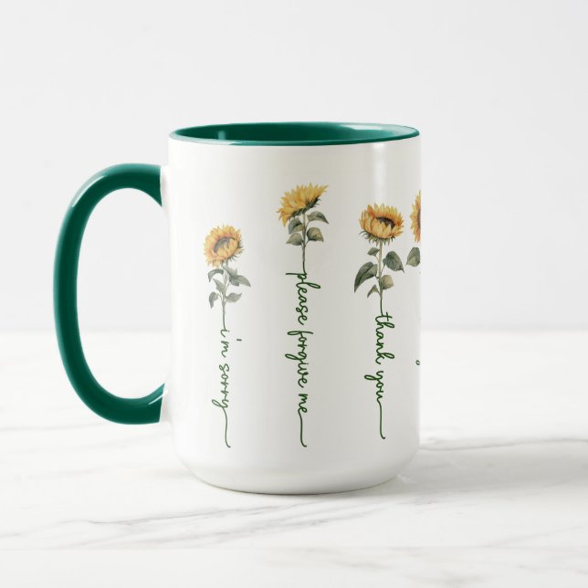 Ho'oponopono Sonnenblumen Tasse, 15 oz Tasse (Links)