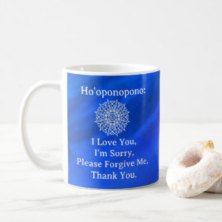 Ho'oponopono Vergebung Blau Ombre Mandala Kaffeetasse