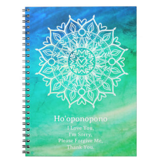 Ho'oponopono Vergebungsjournal | Blau Grün Notizblock
